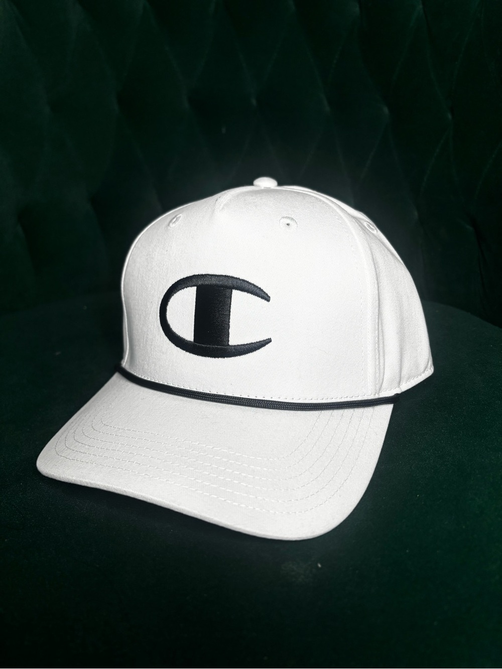 Champion Noah Twill Baseball Hat White Black Snapback Cap